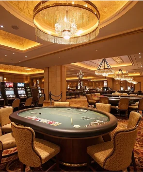 Luxury Casino Ambience with Professional Gaming Tables